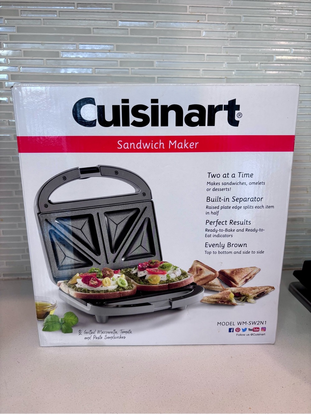 Cuisinart Silver and Black Sandwich Maker - New in box